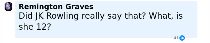 Screenshot of an online comment questioning J.K. Rowling’s remarks about Emma Watson, highlighting the controversy. Screenshot of an online comment questioning J.K. Rowling’s remarks about Emma Watson, highlighting the controversy.