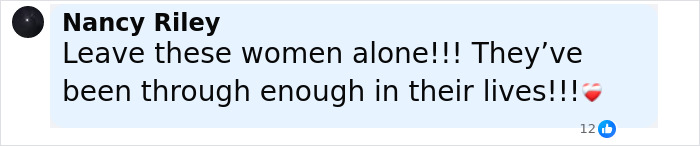 Comment from Nancy Riley discussing the emotional impact on conjoined twins Abby and Brittany after being seen with a baby.