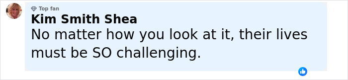 Comment from top fan Kim Smith Shea expressing empathy about the challenges in the life of conjoined twin Carmen Andrade.