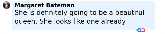 Comment from Margaret Bateman praising Kate Middleton as a future queen, expressing admiration for her appearance. Comment from Margaret Bateman praising Kate Middleton as a future queen, expressing admiration for her appearance.