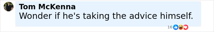 Screenshot of a social media comment by Tom McKenna questioning if Elon Musk is taking Erika Kirk&rsquo;s church message advice.