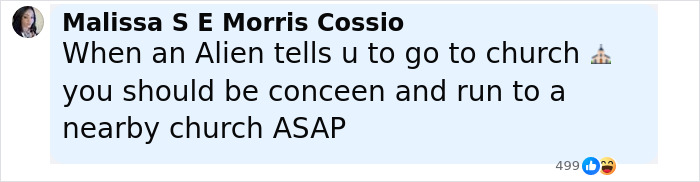 Screenshot of a Facebook comment about going to church, related to Elon Musk accused of hypocrisy reposting message.