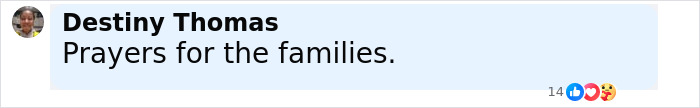 Comment by Destiny Thomas expressing prayers for the families related to influencer Esmeralda Ferrer Garibay case. Comment by Destiny Thomas expressing prayers for the families related to influencer Esmeralda Ferrer Garibay case.