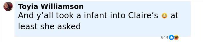 Screenshot of a social media comment by Toyia Williamson reacting to a controversy involving North West&rsquo;s dermal piercing.