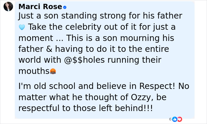 Social media post showing strong support from Ozzy Osbourne's son amid Roger Waters idiocy and nonsense controversy. Social media post showing strong support from Ozzy Osbourne's son amid Roger Waters idiocy and nonsense controversy.