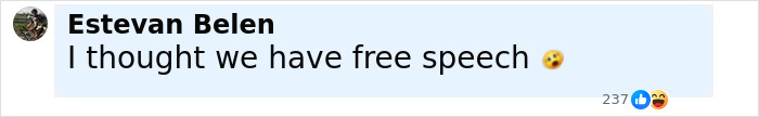 Comment by Estevan Belen expressing surprise about free speech in relation to Jimmy Kimmel's show suspension reaction. Comment by Estevan Belen expressing surprise about free speech in relation to Jimmy Kimmel's show suspension reaction.