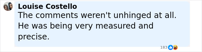 Louise Costello commenting in a social media post defending NBC analyst after firing over remarks about Charlie Kirk. Louise Costello commenting in a social media post defending NBC analyst after firing over remarks about Charlie Kirk.