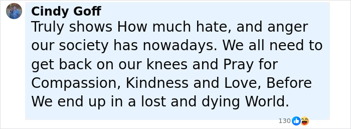 Facebook comment by Cindy Goff discussing societal hate and anger amid NBC analyst controversy over Charlie Kirk remarks. Facebook comment by Cindy Goff discussing societal hate and anger amid NBC analyst controversy over Charlie Kirk remarks.