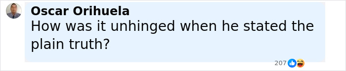 Comment by Oscar Orihuela questioning unhinged remarks, related to NBC analyst fired for horrendous comments about Charlie Kirk. Comment by Oscar Orihuela questioning unhinged remarks, related to NBC analyst fired for horrendous comments about Charlie Kirk.