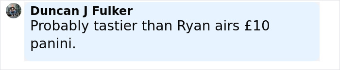 Comment by Duncan J Fulker humorously comparing eating passports to airline panini, discussing passenger actions during flight mayhem. Comment by Duncan J Fulker humorously comparing eating passports to airline panini, discussing passenger actions during flight mayhem.