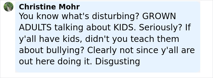Screenshot of a comment defending a Dancing With The Stars pro reacting to trolls about her 3-year-old son's feminine appearance.