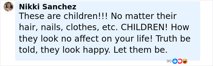 Comment from Dancing With The Stars pro Nikki Sanchez defending her 3YO son&rsquo;s feminine appearance against trolls.