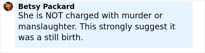 Screenshot of social media post discussing a 21-year-old woman and motherhood related to a baby's stillbirth.