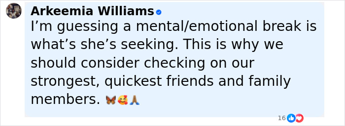 Screenshot of a social media comment discussing a mom of five missing again less than three weeks after being found in the woods. Screenshot of a social media comment discussing a mom of five missing again less than three weeks after being found in the woods.