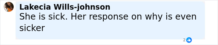 Facebook comment from Lakecia Wills-johnson reacting to a shocking confession about anonymously bullying daughter for a year.