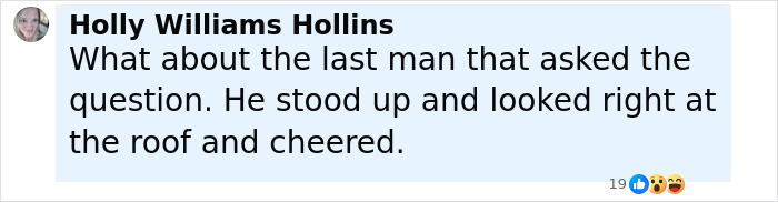 Screenshot of a social media comment by Holly Williams Hollins discussing details related to FBI update on Charlie Kirk assassination sniper.