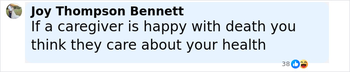 Screenshot of a social media comment on a nurse suspended for calling out doctor's sick Charlie Kirk remark after passing.