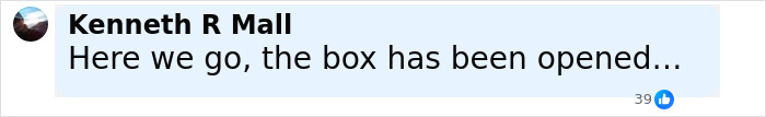 Comment by Kenneth R Mall saying here we go the box has been opened on a social media post about nurse suspended calling out doctor.