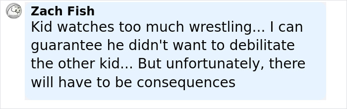 Comment by Zach Fish discussing consequences after a football player fractured rival&rsquo;s spine in a school incident.