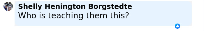 Comment by Shelly Henington Borgstedte questioning who is teaching them, discussing school action against football player injury.