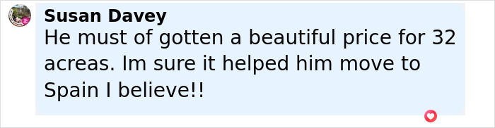 Comment from Susan Davey discussing a property sale possibly related to Richard Gere&rsquo;s multimillion-dollar home demolition controversy.