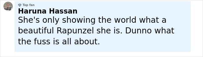 Comment from a social media top fan named Haruna Hassan discussing a Harry Potter star and a related fan event ban.