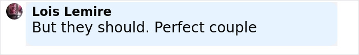 Comment saying but they should perfect couple about Keanu Reeves' girlfriend marriage rumors in a social media post.