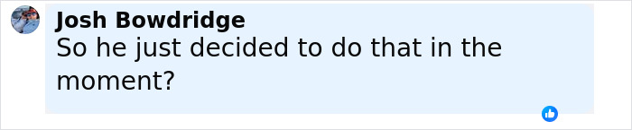 Screenshot of a social media comment by Josh Bowdridge questioning a sudden decision, related to false confession discussion. Screenshot of a social media comment by Josh Bowdridge questioning a sudden decision, related to false confession discussion.