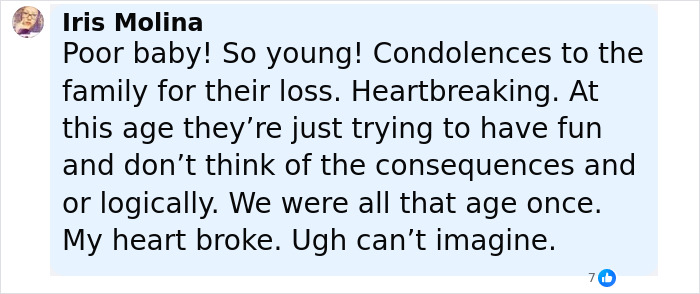Comment expressing condolences for victims affected by viral TikTok trend causing catastrophic injuries.