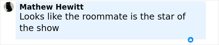 Comment from Mathew Hewitt stating the roommate is the star of the show related to Charlie Kirk assassin's roommate.