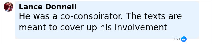 Screenshot of a social media comment discussing Charlie Kirk assassin&rsquo;s roommate and alleged conspiracy involvement.