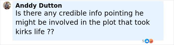 Comment by Andddy Dutton questioning credible info about Charlie Kirk assassin&rsquo;s roommate involvement in the plot.
