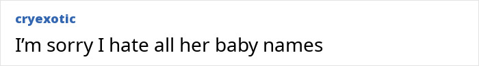 Comment expressing disapproval of Rihanna&rsquo;s newborn daughter name, reflecting fans urging a change of the &lsquo;cruel&rsquo; name.