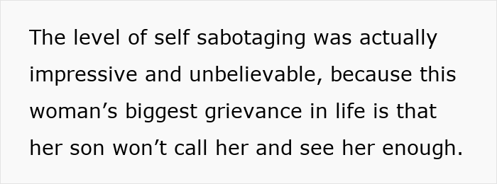 Text excerpt discussing a woman&rsquo;s mother-in-law making rude comments and its emotional impact on her husband.