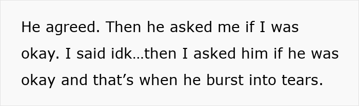 Husband breaking down in tears after years of rude comments from wife&rsquo;s mother-in-law about emotions and responsibility.