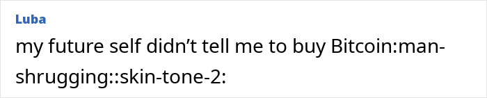 Social media post expressing doubt about future knowledge with a shrugging emoji highlighting gut feeling and precognition.