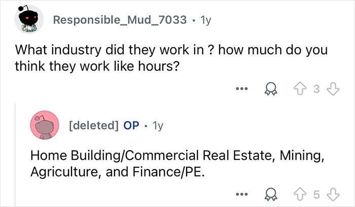 Screenshot of a Reddit Q&A discussing work industries including real estate, mining, agriculture, and finance for billionaire families.