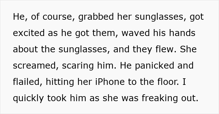 Child accidentally breaks friend&rsquo;s iPhone and Gucci sunglasses, woman refuses to pay &pound;2,300 for the damages.