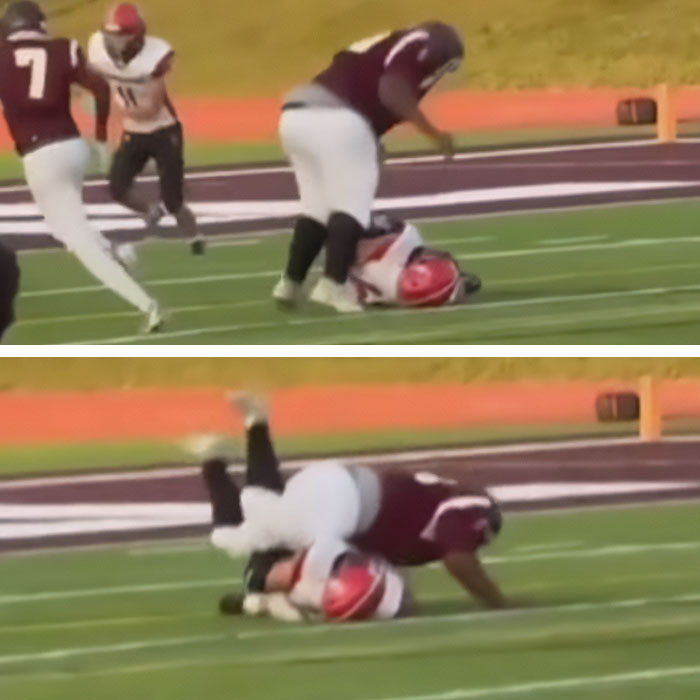 Teen Footballer's Spine Fractured After Devastating Body Splash Caught On Video