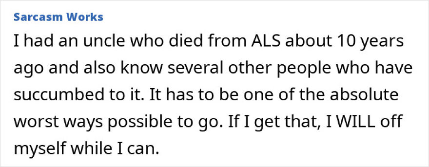 Comment discussing personal loss from ALS and linking wealthy-favored superfood to ALS or Lou Gehrig&rsquo;s disease risk.