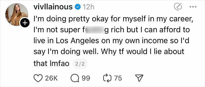Elon Musk’s transgender daughter responding to claims about her financial status and living situation online. Elon Musk’s transgender daughter responding to claims about her financial status and living situation online.
