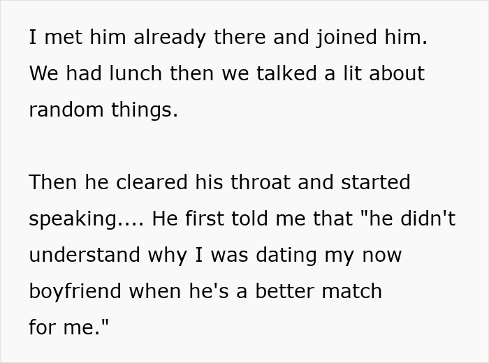 Text conversation showing a guy telling an old friend she should date him instead of her boyfriend because he&rsquo;s tall.