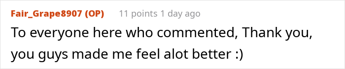 Screenshot of a forum comment where a woman thanks commenters after exposing brother-in-law&rsquo;s cheating, sparking divorce discussion.