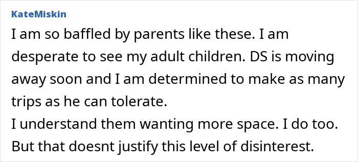 Comment expressing heartbroken feelings about parents preferring watching TV all day rather than spending time with daughter.