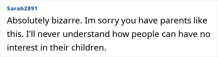 Comment expressing frustration over parents preferring watching TV all day rather than spending time with their daughter.
