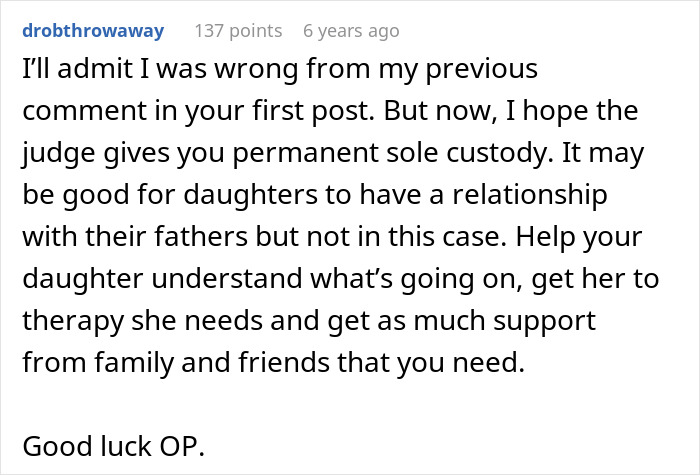 Comment on a forum discussing custody and support after a toddler was poisoned with essential oils by MIL.