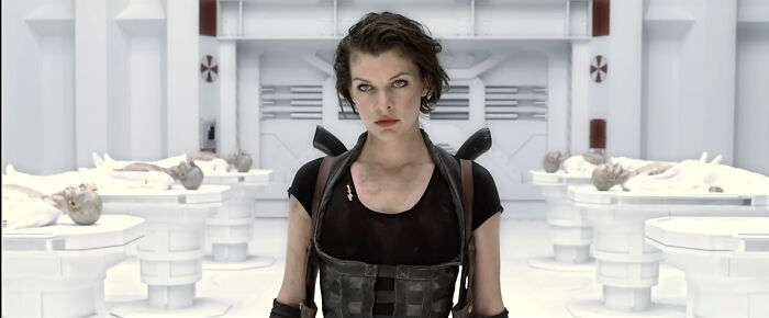 Female character in a sci-fi movie, portraying one of the well-written female characters breaking stereotypes.