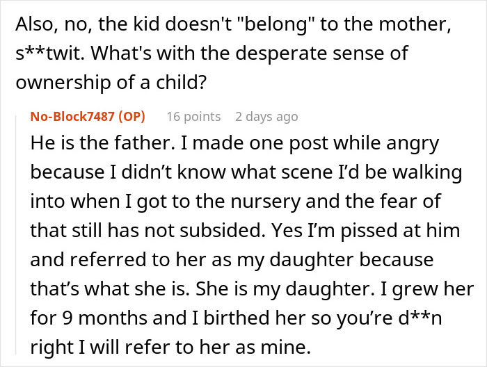 Text conversation about a mom banning husband from nursery, realizing his behavior is a real problem, and planning an exit. Text conversation about a mom banning husband from nursery, realizing his behavior is a real problem, and planning an exit.