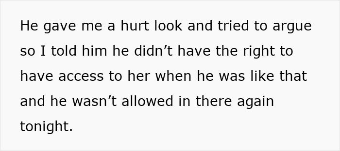 Text about a mom banning husband from nursery and realizing he has a real problem while planning an exit strategy. Text about a mom banning husband from nursery and realizing he has a real problem while planning an exit strategy.