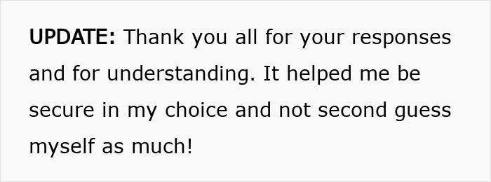 Text update from a wedding guest explaining how responses helped her feel secure about bringing her own food due to diet needs.